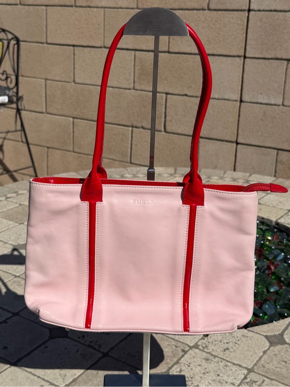 Furla Pink and Red Shoulder Bag